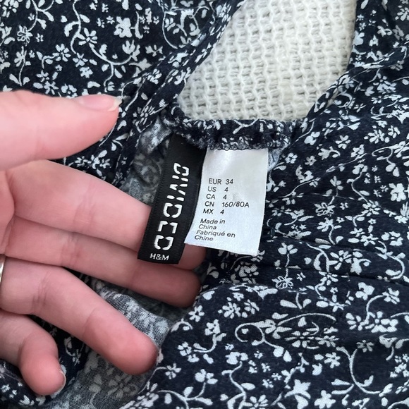 H&M Divided Backless Floral Spaghetti Strap Mini Dress 4 S - Picture 6 of 7
